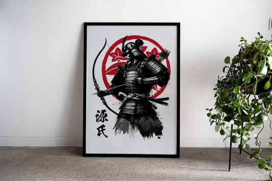 Samurai clan Mimamoto Asian Style Poster | Wall Art for Home & Office | High-Quality Print - High-Quality Visual Display