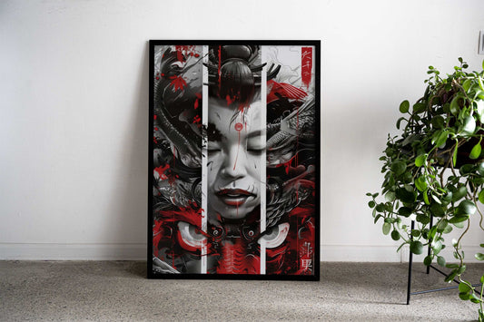 Samurai dragon geisha Asian Style Poster | Wall Art for Home & Office | High-Quality Print - High-Quality Visual Display
