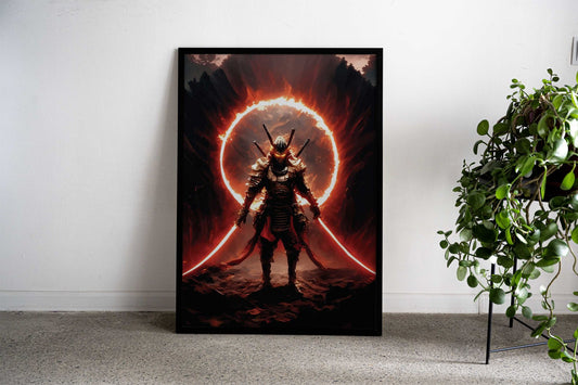 Samurai fire power Asian Style Poster | Wall Art for Home & Office | High-Quality Print - High-Quality Visual Display