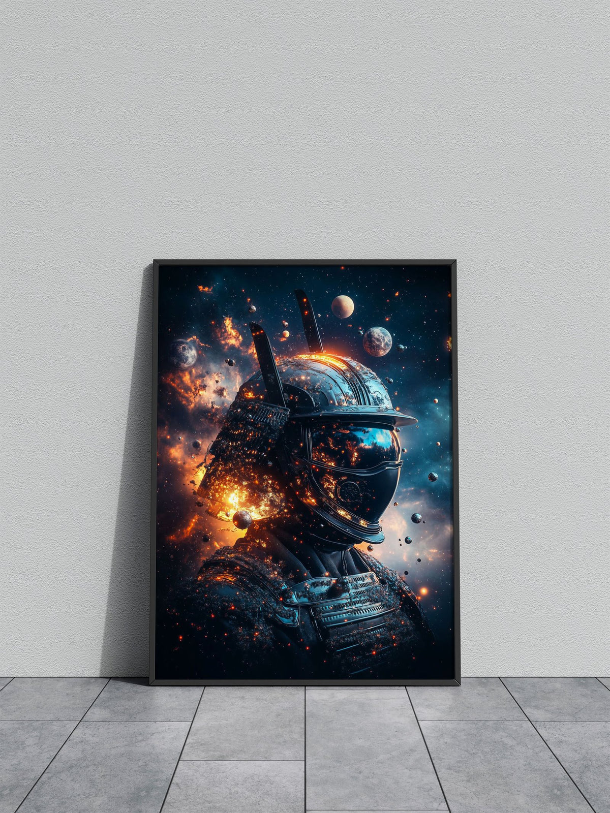 Samurai in Space Asian Style Poster | Wall Art for Home & Office | High-Quality Print - High-Quality Visual Display