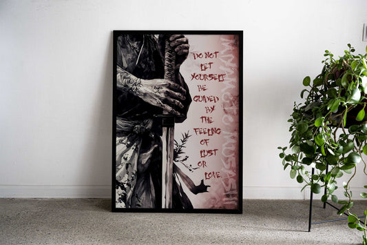 Samurai with Sword and Quote Vector Art Asian Style Poster | Wall Art for Home & Office | High-Quality Print - High-Quality Visual Display