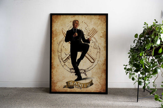 Sanji Fight Retro Asian Style Poster | Wall Art for Home & Office | High-Quality Print - High-Quality Visual Display