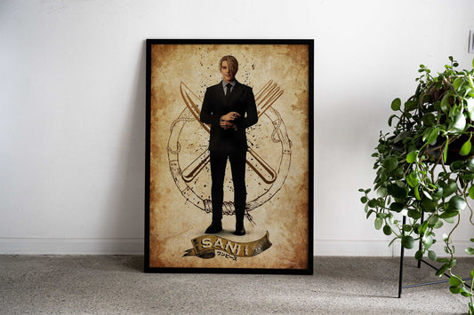 Sanji Retro Asian Style Poster | Wall Art for Home & Office | High-Quality Print - High-Quality Visual Display