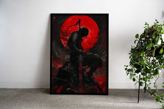 Silhouetted Warrior Asian Style Poster | Wall Art for Home & Office | High-Quality Print - High-Quality Visual Display