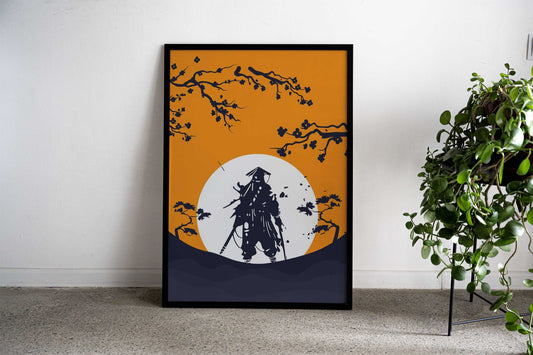 Simple Samurai Art Asian Style Poster | Wall Art for Home & Office | High-Quality Print - High-Quality Visual Display