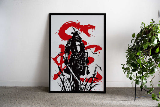 Snake Samurai Warrior Asian Style Poster | Wall Art for Home & Office | High-Quality Print - High-Quality Visual Display
