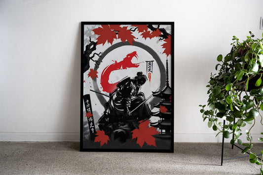 Snake spirit samurai Asian Style Poster | Wall Art for Home & Office | High-Quality Print - High-Quality Visual Display