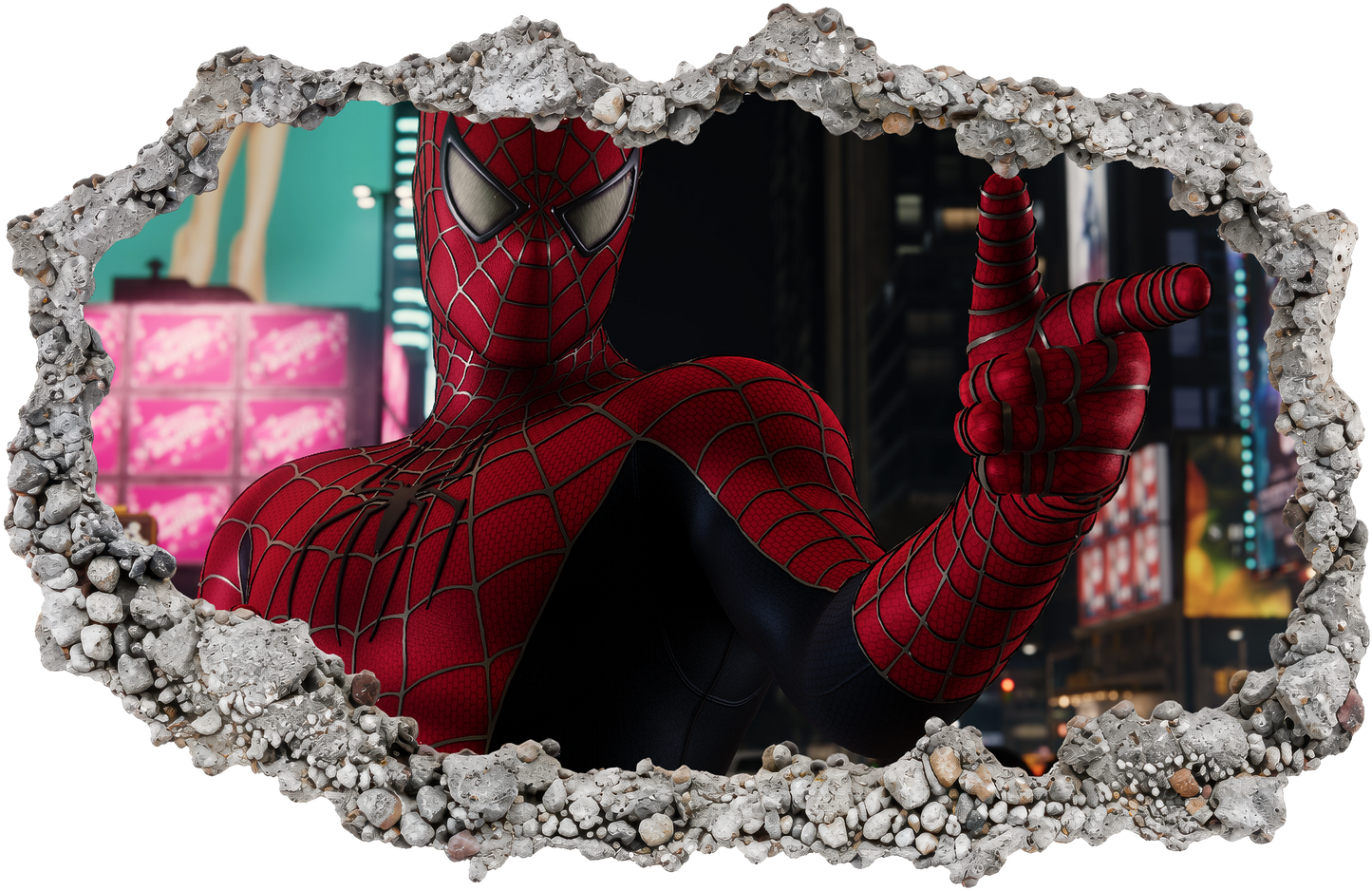 Spider-Man Peter Parker 3D Wall Hole Decal Bedroom Decor 221