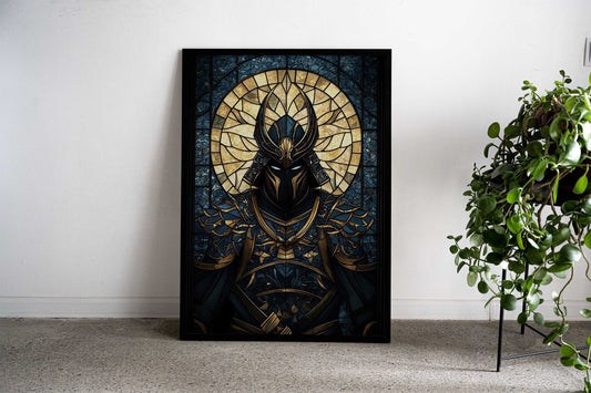 Stained Glass Samurai Asian Style Poster | Wall Art for Home & Office | High-Quality Print - High-Quality Visual Display