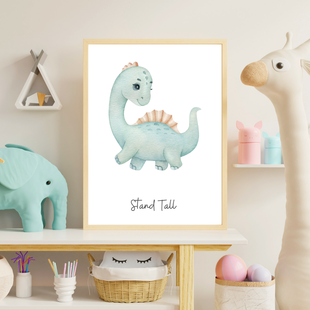 Stand Tall Dinosaur Print for Kids - High-Quality Premium Wall Art Decor Sticker