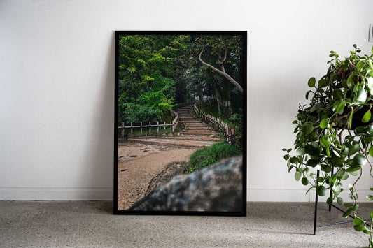Stone Steps in a Japanese Garden Asian Style Poster | Wall Art for Home & Office | High-Quality Print - High-Quality Visual Display