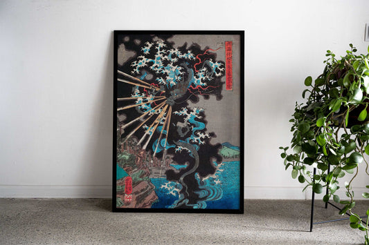 Stormy dragon Asian Style Poster | Wall Art for Home & Office | High-Quality Print - High-Quality Visual Display