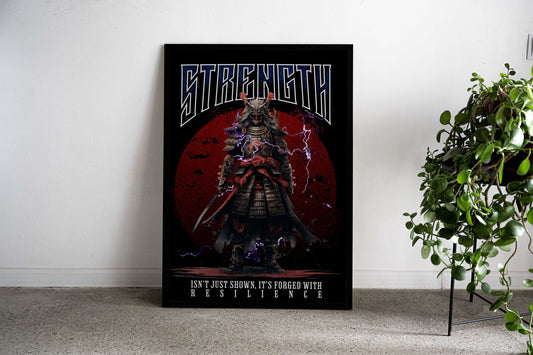 Strength Samurai Asian Style Poster | Wall Art for Home & Office | High-Quality Print - High-Quality Visual Display