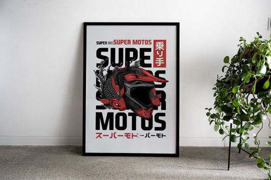 Supermoto Asian Style Poster | Wall Art for Home & Office | High-Quality Print - High-Quality Visual Display