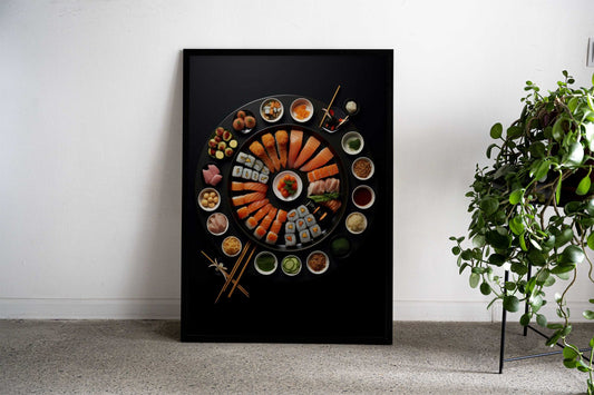 Sushi Symmetry Asian Style Poster | Wall Art for Home & Office | High-Quality Print - High-Quality Visual Display