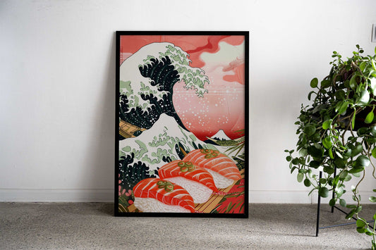 Sushi Wave Japan Asian Style Poster | Wall Art for Home & Office | High-Quality Print - High-Quality Visual Display