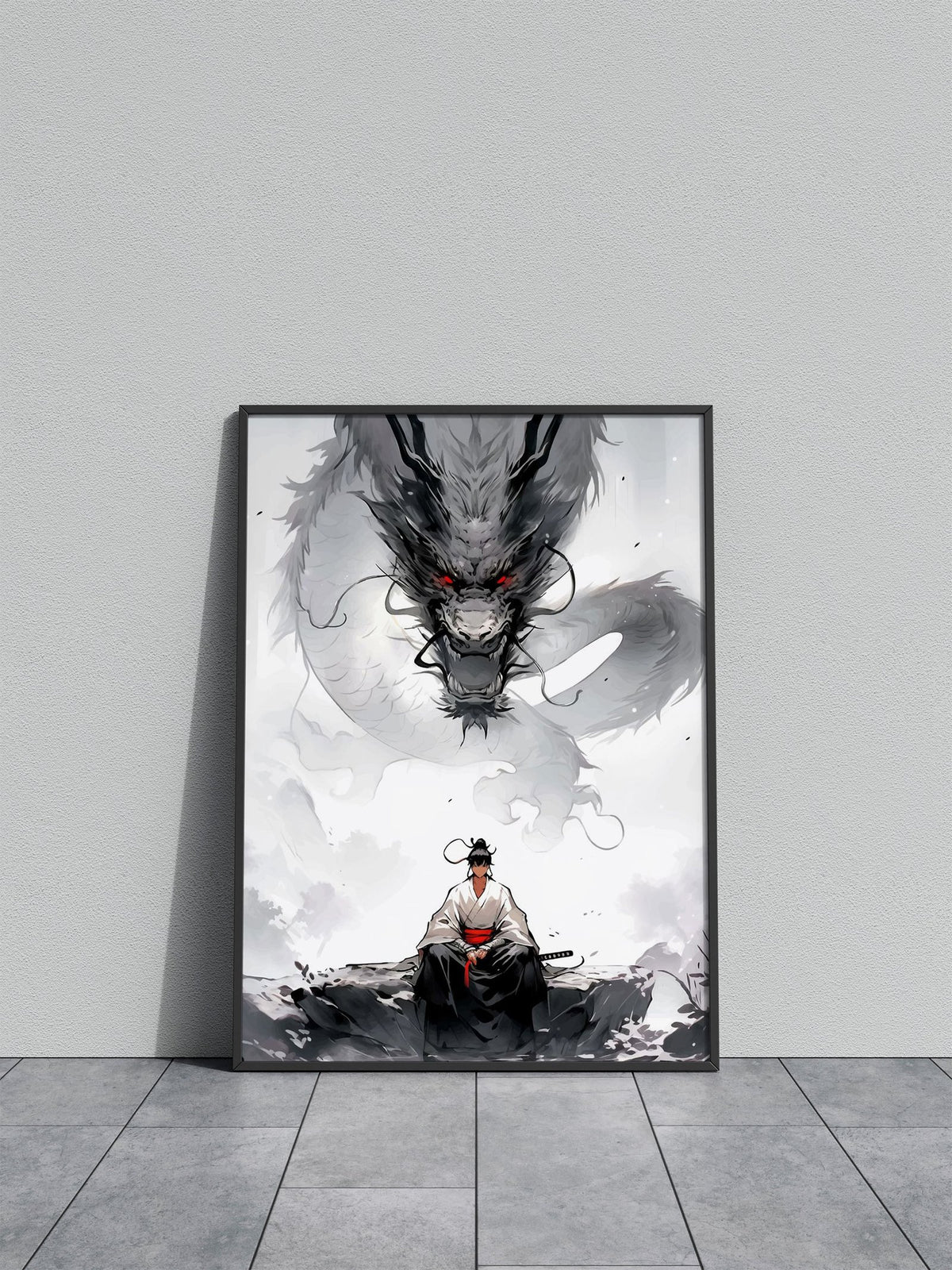 The Dragon and The Samurai Asian Style Poster | Wall Art for Home & Office | High-Quality Print - High-Quality Visual Display