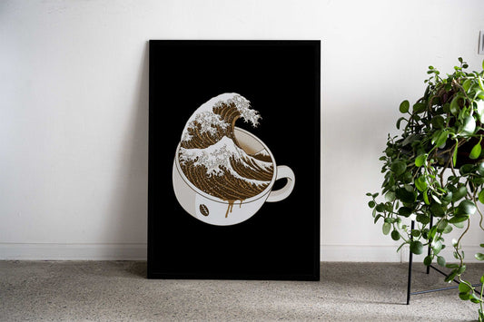 The Great Wave off Coffee Asian Style Poster | Wall Art for Home & Office | High-Quality Print - High-Quality Visual Display