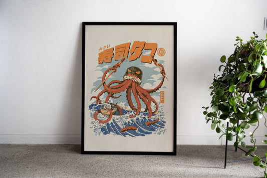 The Tako Sushi Asian Style Poster | Wall Art for Home & Office | High-Quality Print - High-Quality Visual Display