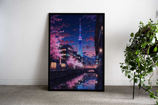 The Tokyo Skytree Neon Asian Style Poster | Wall Art for Home & Office | High-Quality Print - High-Quality Visual Display