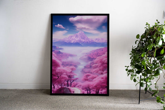 The candyfloss landscape Asian Style Poster | Wall Art for Home & Office | High-Quality Print - High-Quality Visual Display