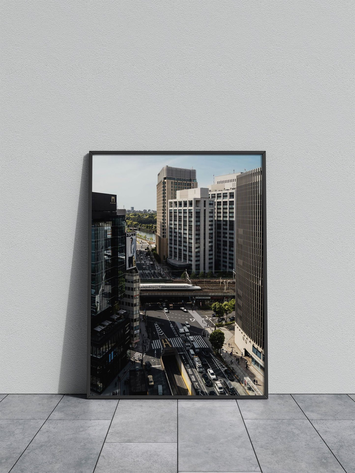 Tokyo Cityscape with Train Asian Style Poster | Wall Art for Home & Office | High-Quality Print - High-Quality Visual Display