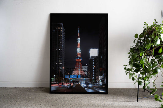 Tokyo Tower Night View Asian Style Poster | Wall Art for Home & Office | High-Quality Print - High-Quality Visual Display