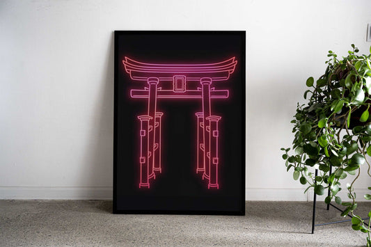 Tori Gate Japan Neon Asian Style Poster | Wall Art for Home & Office | High-Quality Print - High-Quality Visual Display