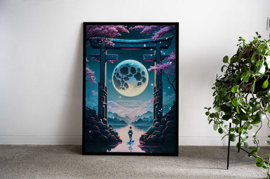 Torii Gate Japan Night Asian Style Poster | Wall Art for Home & Office | High-Quality Print - High-Quality Visual Display