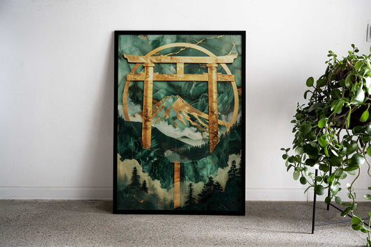 Torii Gate Kintsugi Art Asian Style Poster | Wall Art for Home & Office | High-Quality Print - High-Quality Visual Display