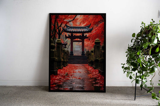 Torii Gate cherry blossom Asian Style Poster | Wall Art for Home & Office | High-Quality Print - High-Quality Visual Display
