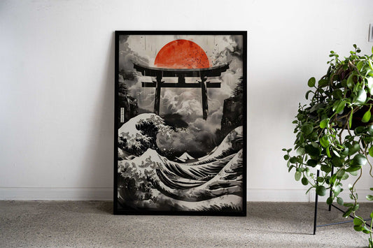 Torii and Great Wave Asian Style Poster | Wall Art for Home & Office | High-Quality Print - High-Quality Visual Display