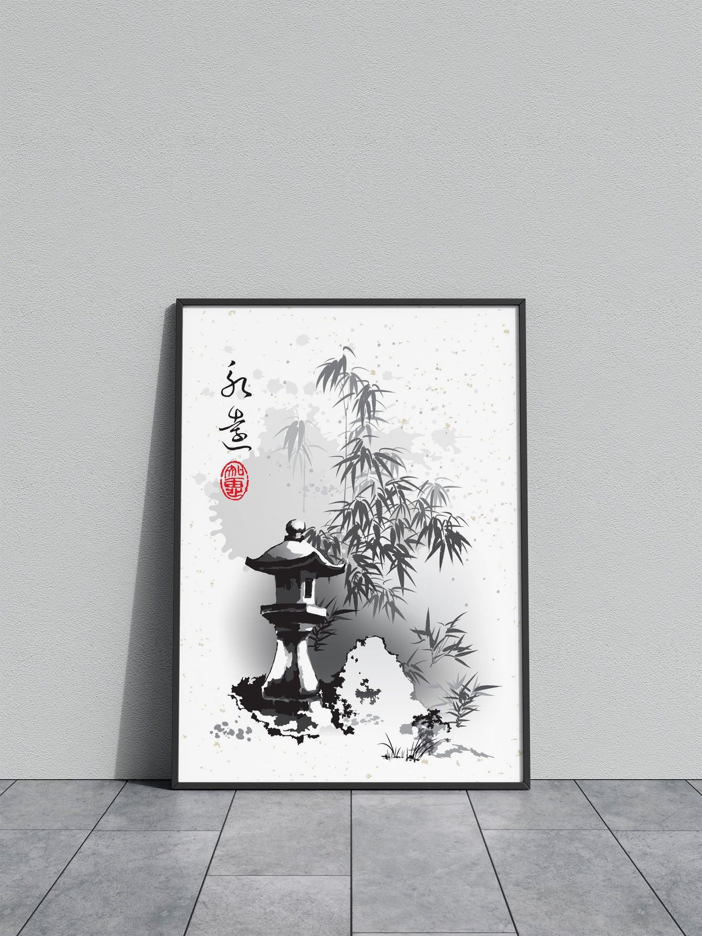 Toro Stone Lantern Grove Asian Style Poster | Wall Art for Home & Office | High-Quality Print - High-Quality Visual Display