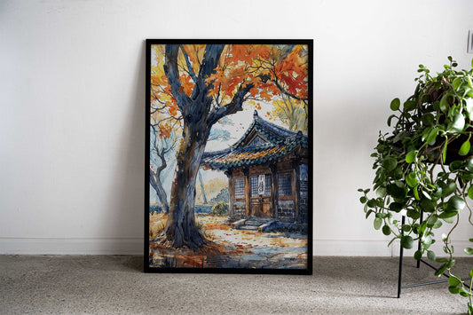 Traditional Autumn Abode Asian Style Poster | Wall Art for Home & Office | High-Quality Print - High-Quality Visual Display