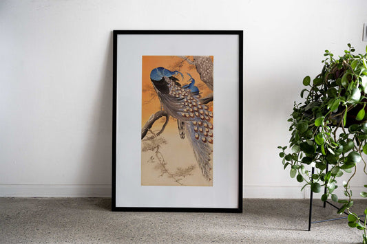 Two peacocks Asian Style Poster | Wall Art for Home & Office | High-Quality Print - High-Quality Visual Display
