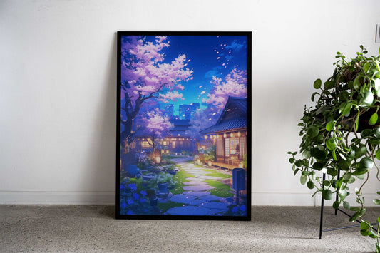 Urban Blossom Haven Asian Style Poster | Wall Art for Home & Office | High-Quality Print - High-Quality Visual Display