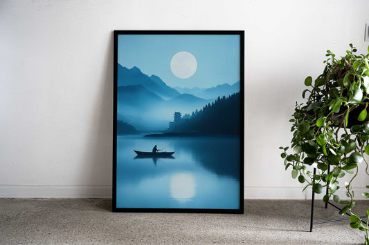 Vietnam Asia Moonlit Lake Asian Style Poster | Wall Art for Home & Office | High-Quality Print - High-Quality Visual Display