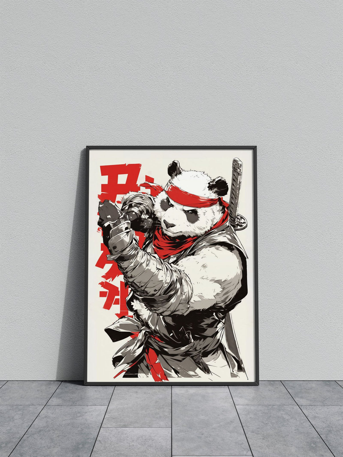 Vintage Anime Ninja Panda Asian Style Poster | Wall Art for Home & Office | High-Quality Print - High-Quality Visual Display