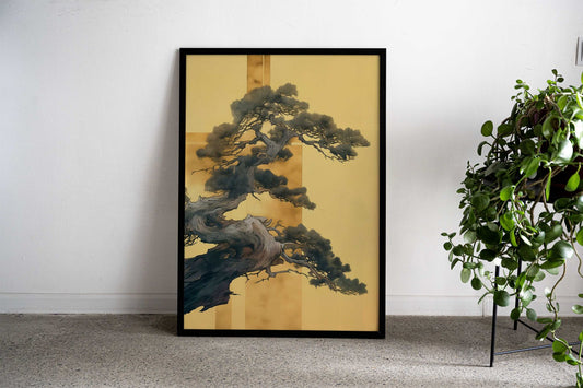 Vintage Bonsai Tree Art Asian Style Poster | Wall Art for Home & Office | High-Quality Print - High-Quality Visual Display