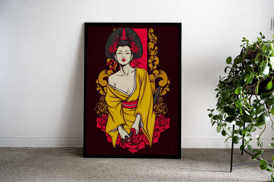Vintage Geisha Asian Style Poster | Wall Art for Home & Office | High-Quality Print - High-Quality Visual Display
