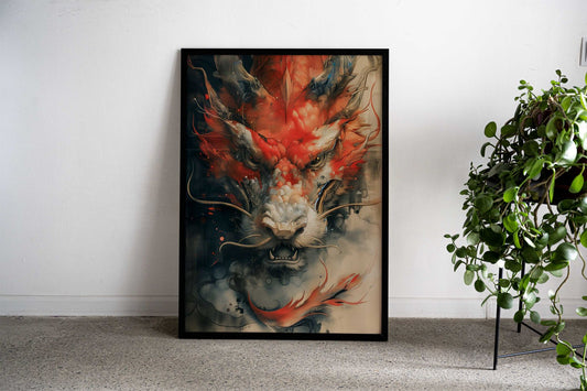 Vintage Japanese Dragon Asian Style Poster | Wall Art for Home & Office | High-Quality Print - High-Quality Visual Display