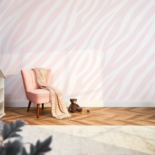 Pink Zebra Print Wall Mural