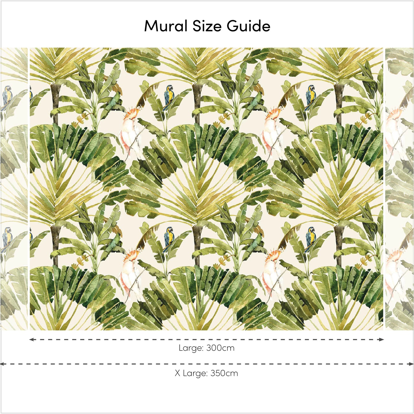 Creamy Parrot Paradise Wall Mural