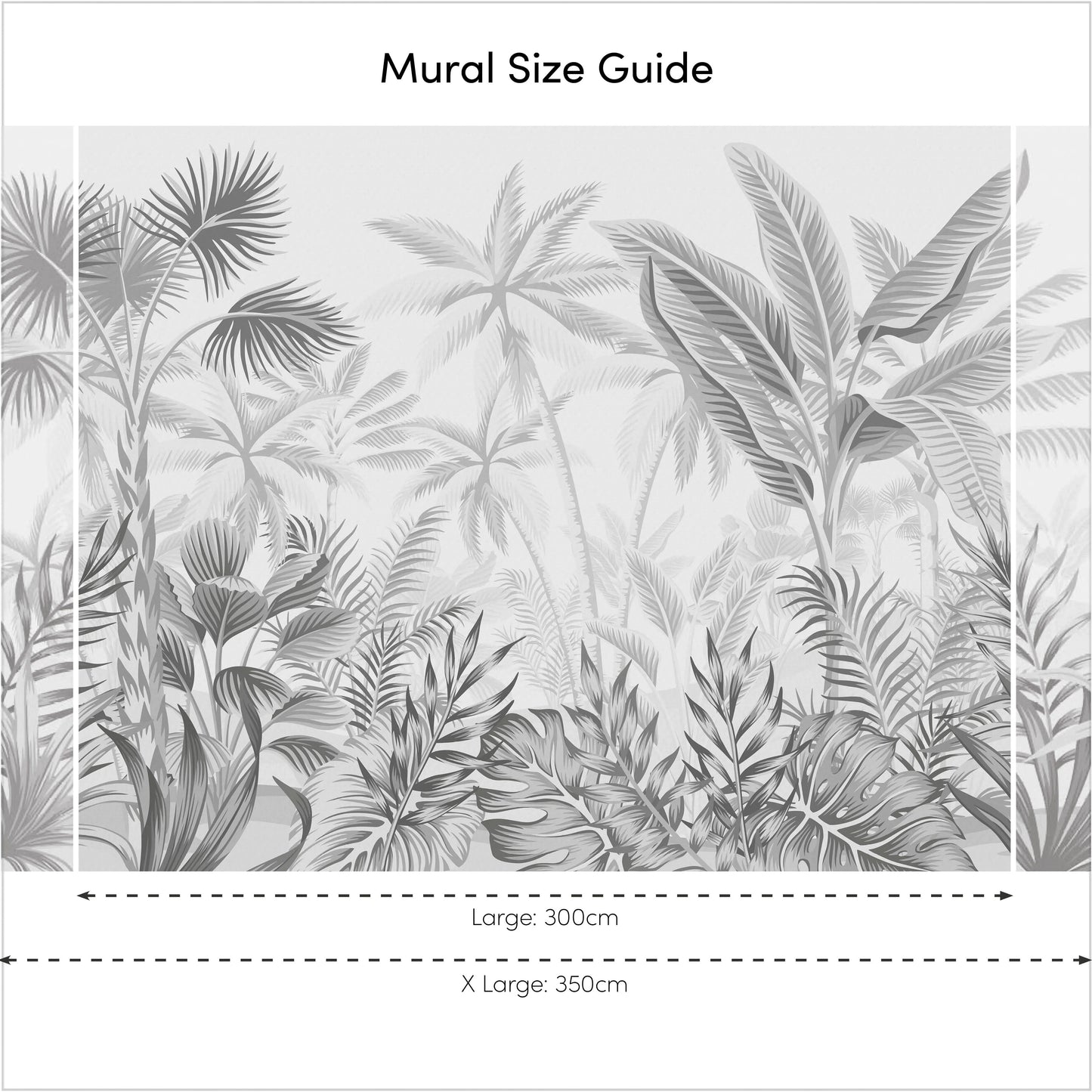 Pale Grey Jungle Escape Wall Mural