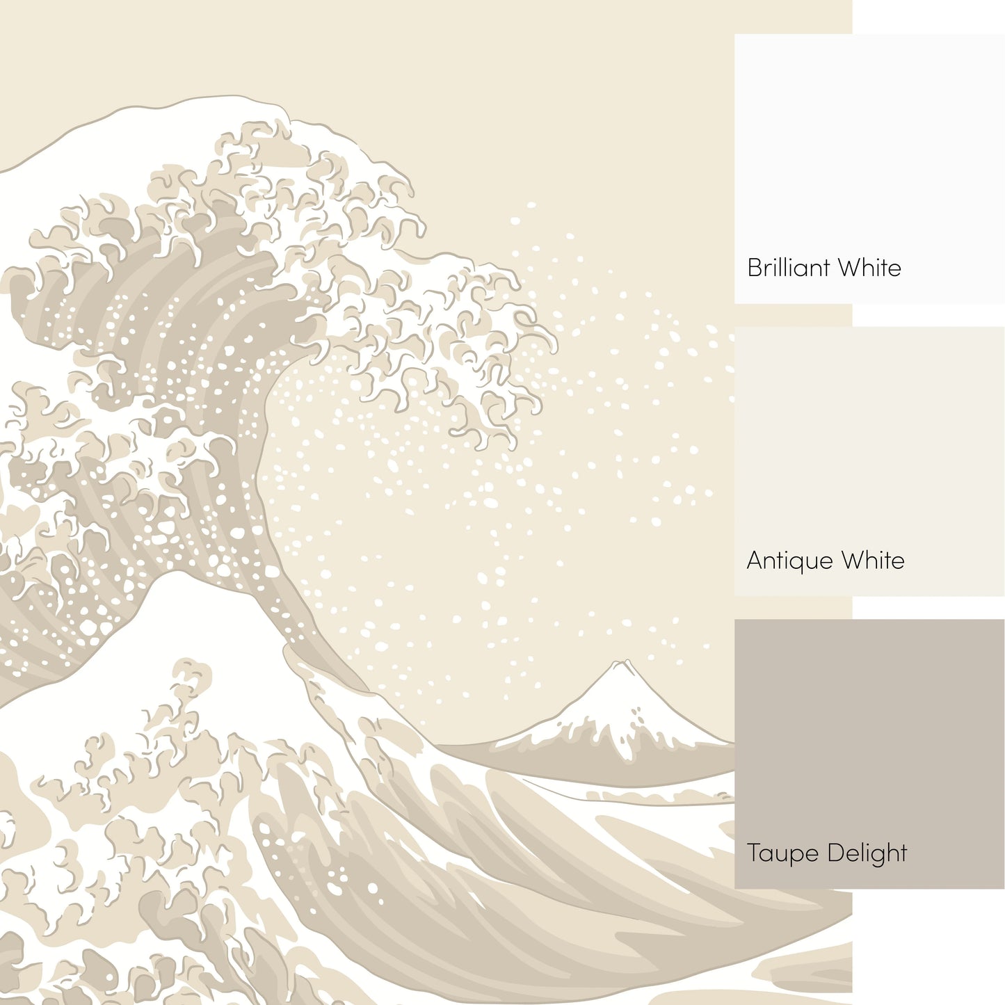 Cream Grand Wave Wall Mural