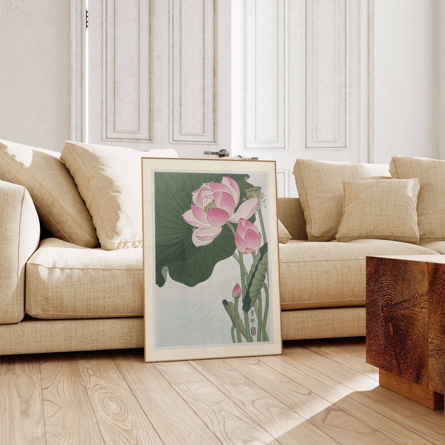 Ohara Koson - Blooming Lotus Flowers