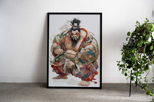 Warrior Illustration Asian Style Poster | Wall Art for Home & Office | High-Quality Print - High-Quality Visual Display