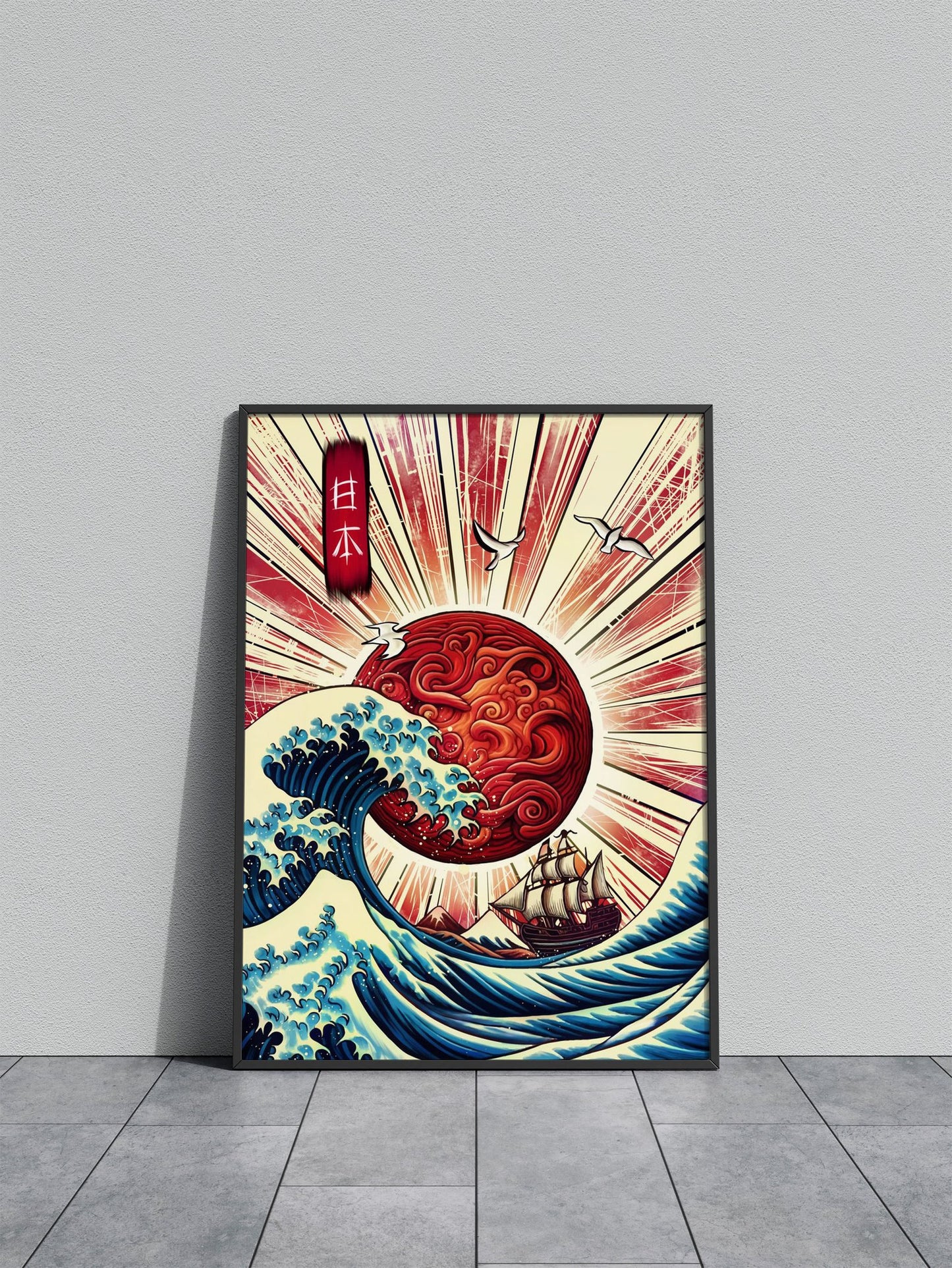 Waves Asian Style Poster | Wall Art for Home & Office | High-Quality Print - High-Quality Visual Display