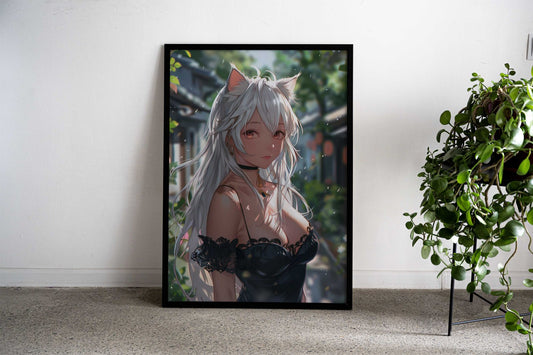 White fox girl anime Asian Style Poster | Wall Art for Home & Office | High-Quality Print - High-Quality Visual Display