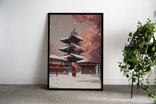 Winter in Japan Asian Style Poster | Wall Art for Home & Office | High-Quality Print - High-Quality Visual Display